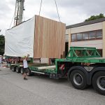 Verladung McCube Modulhaus Holz