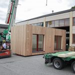 Verladung McCube Modulhaus Holz